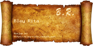 Bley Rita névjegykártya